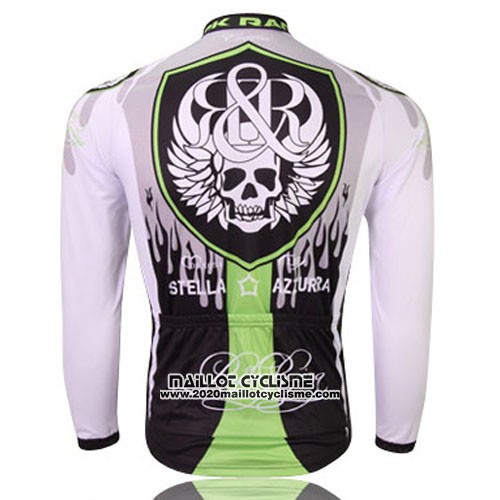 2013 Maillot Ciclismo Rock Racing Noir et Vert Manches Longues et Cuissard